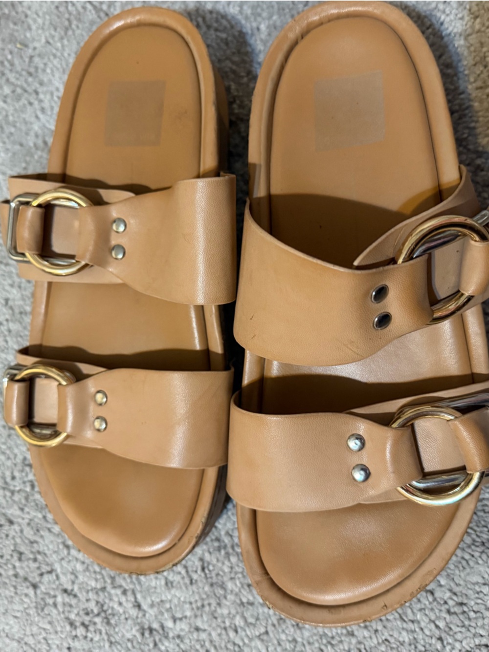 Dolce Vita Nude Platform Buckle Sandals